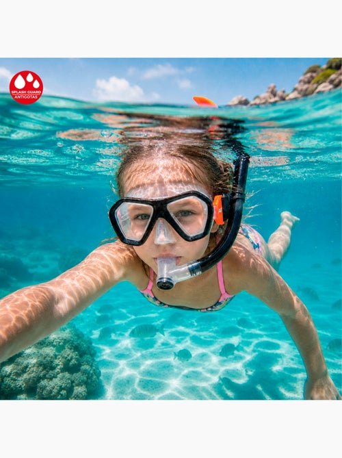 Aqua sport ensemble  masque en cristal avec tube en silicone +7 ans - Kiabi