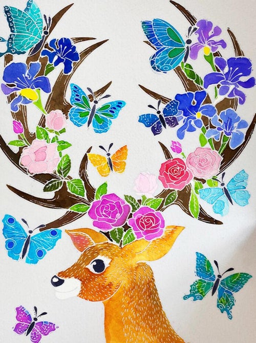 Aquarellum : Cerfs Enchantés - Kiabi