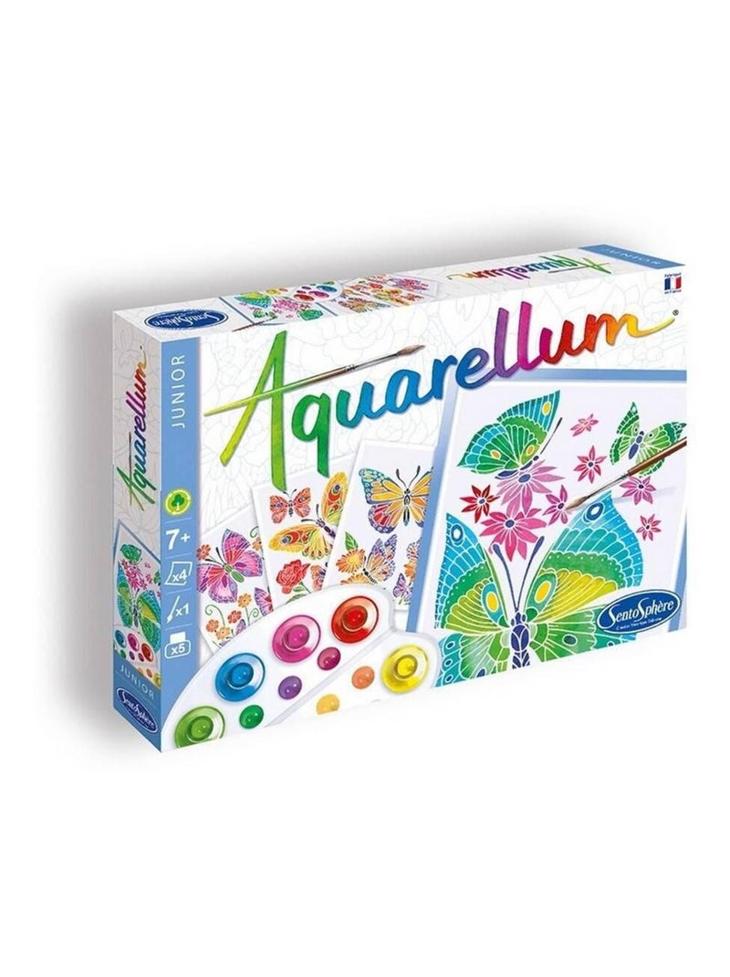 Aquarellum junion : Papillons et fleurs Bleu - Kiabi