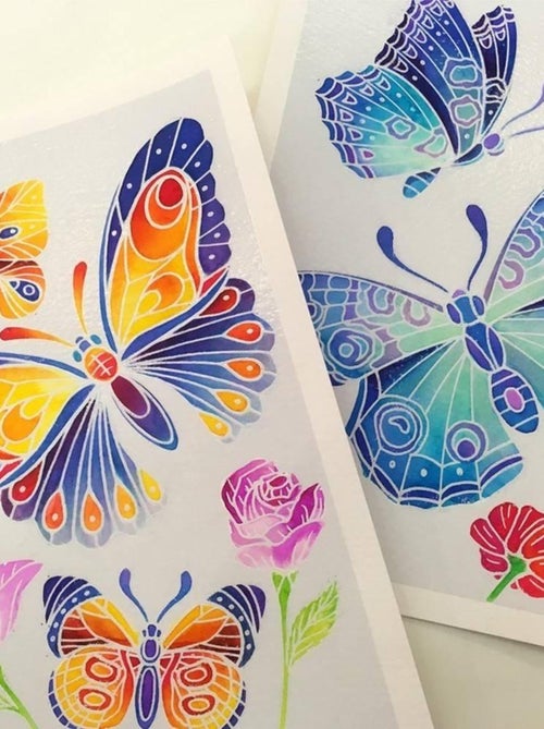 Aquarellum junion : Papillons et fleurs - Kiabi