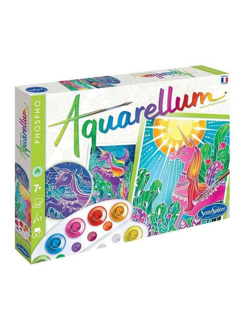 Aquarellum Phospho : Licornes Bleu - Kiabi