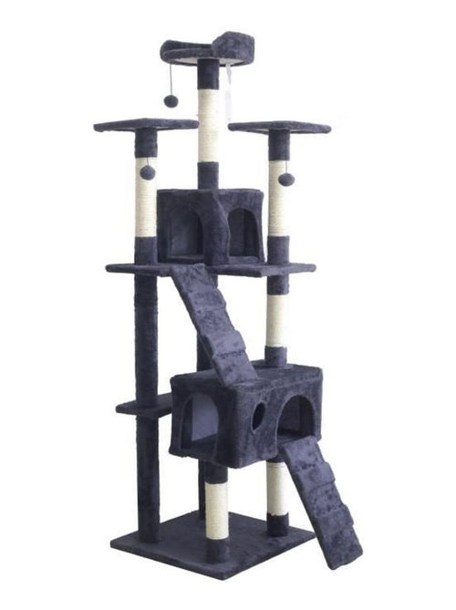 Arbre à chat 170 cm - Griffoir + 2 Cabanes - Gris - Youdoit - Kiabi