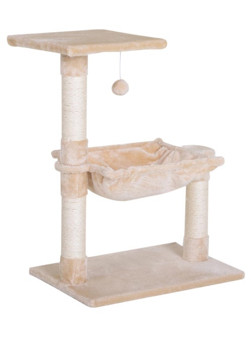 Arbre à chat 3 griffoirs, plateforme, hamac et boule suspendue - Kiabi