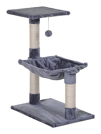 Arbre à chat 3 griffoirs, plateforme, hamac et boule suspendue
