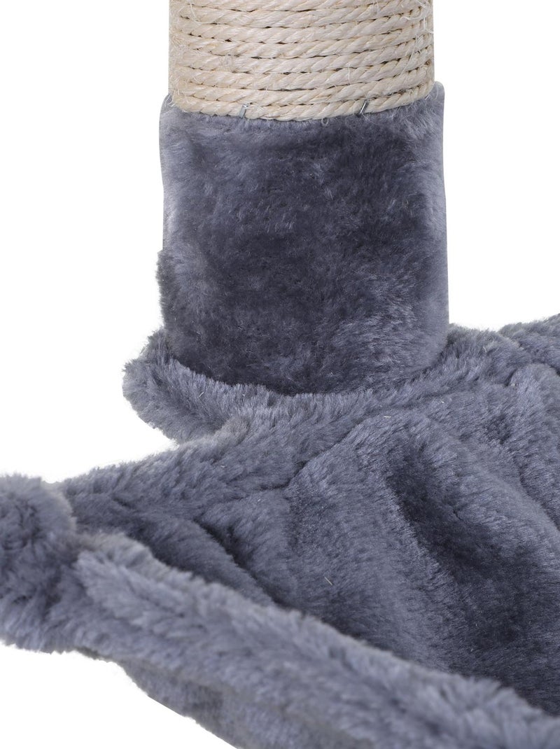 Arbre à chat 3 griffoirs, plateforme, hamac et boule suspendue Gris - Kiabi