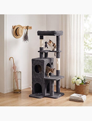 Arbre à chat 4 niv. H.132 cm multi-équipé anthracite