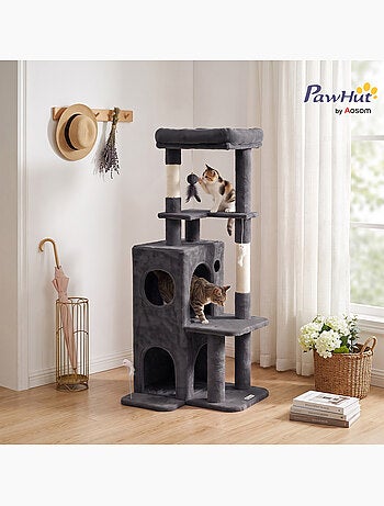 Arbre à chat 4 niv. H.132 cm multi-équipé anthracite