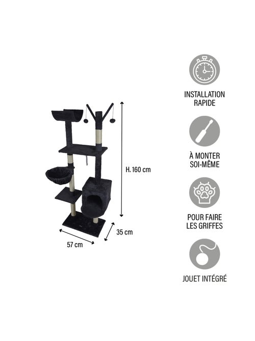 Arbre a chat 4 plateformes 160 cm - Kiabi