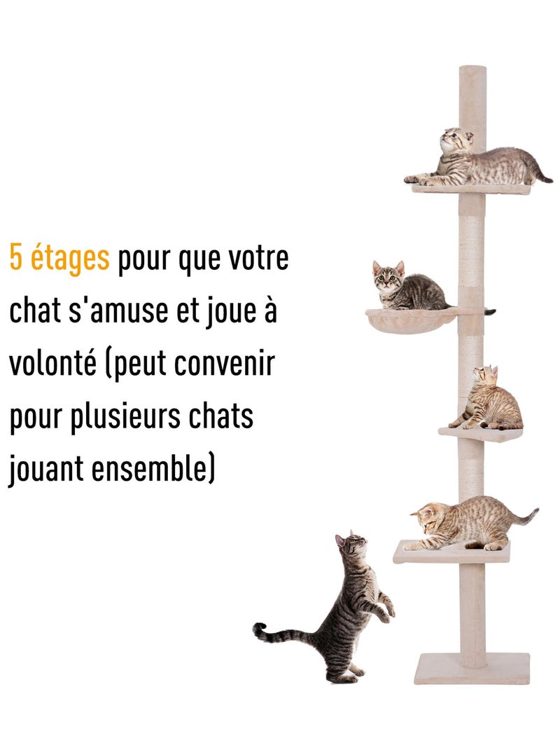 Arbre à chat 5 niveaux d'activités Beige - Kiabi