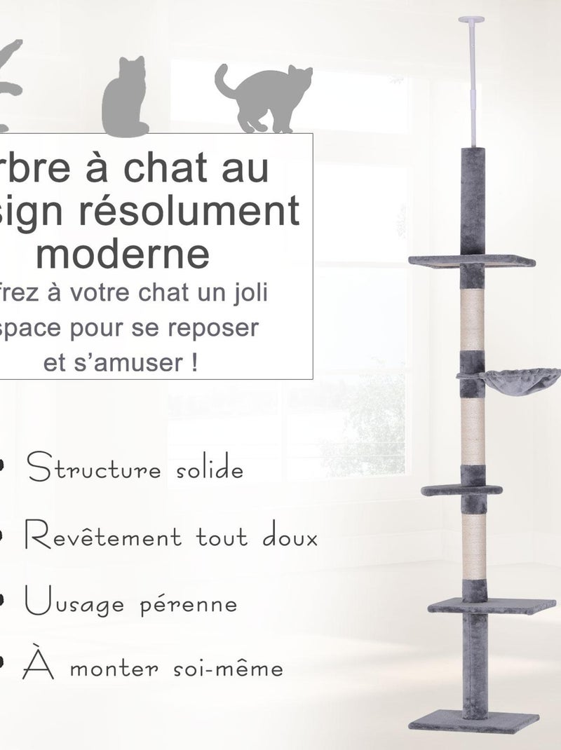 Arbre à chat 5 niveaux d'activités Gris - Kiabi