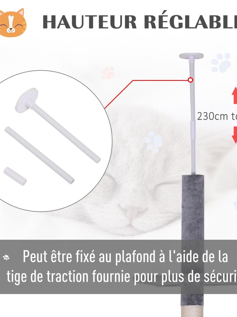 Arbre à chat 5 niveaux d'activités Gris - Kiabi