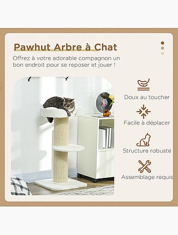 Arbre à chat avec griffoir centre d'activités 2 plateformes coussin