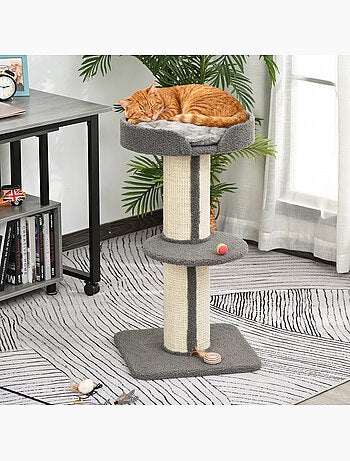 Arbre à chat avec griffoir centre d'activités 2 plateformes coussin