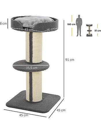 Arbre à chat avec griffoir centre d'activités 2 plateformes coussin