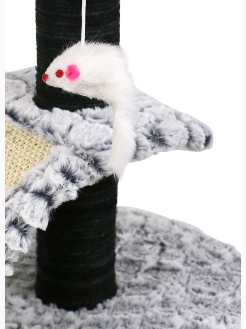 Arbre à chat avec griffoir et plateforme Gris - Kiabi