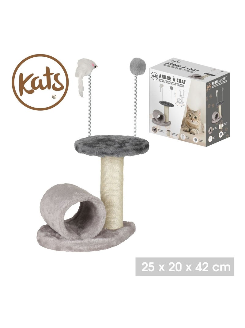 Arbre à chat avec jouets sur ressort MIA Gris - Kiabi