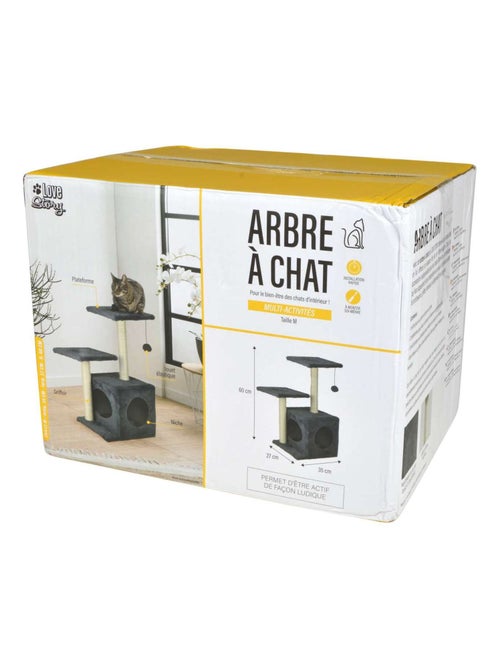 Arbre à chat avec niche et jouet TOM - Kiabi
