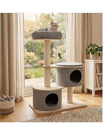 Arbre a chat avec niches et panier