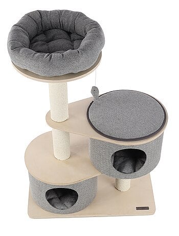 Arbre à chat avec niches et panier