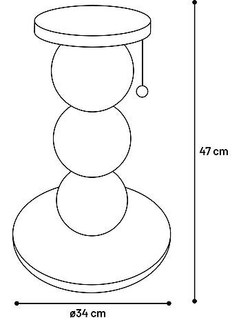 Arbre a chat avec plateforme griffoir en bois et cordes 47cm