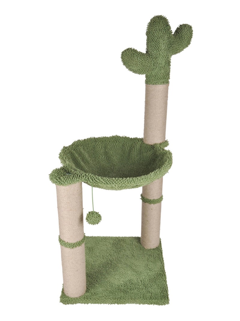 Arbre a chat cactus jute avec griffoir et hamac 40 cm Vert - Kiabi