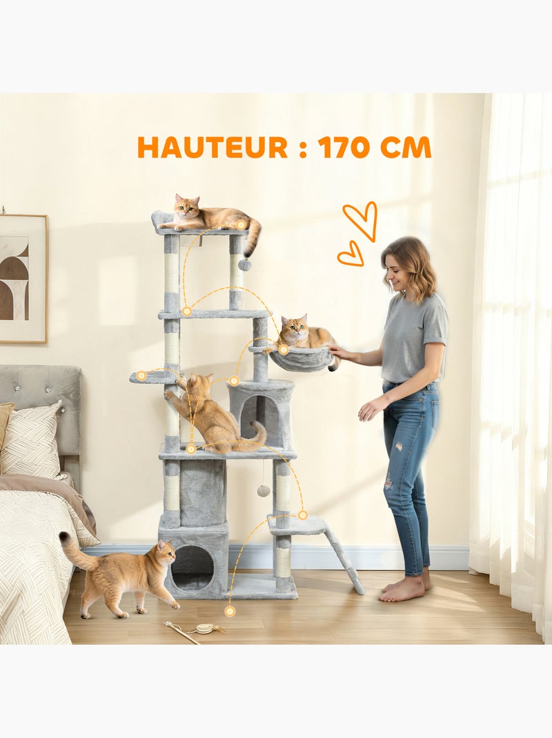 Arbre à chat centre activités grande taille - classcatz Gris - Kiabi