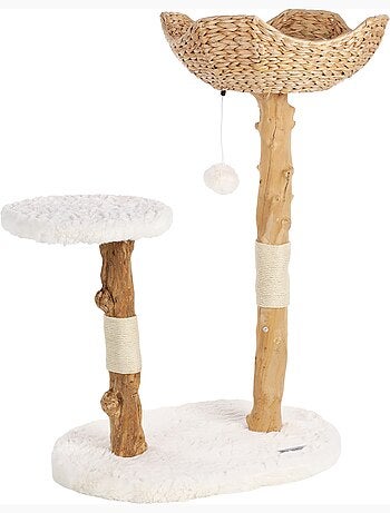 Arbre à chat design avec corde et panier