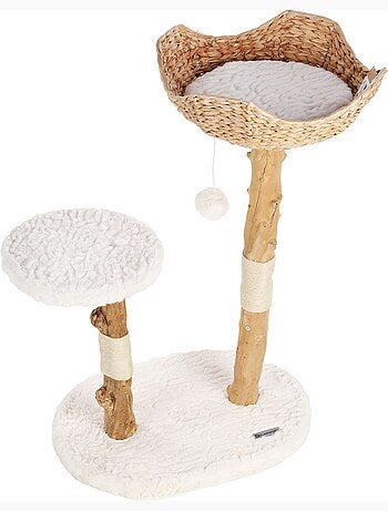 Arbre à chat design avec corde et panier