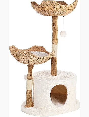 Arbre à chat design avec corde et panier