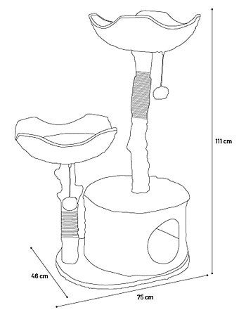 Arbre à chat design avec corde et panier