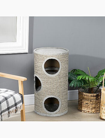Arbre à chat design tour à griffer 3 niveaux plateforme
