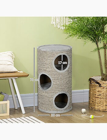 Arbre à chat design tour à griffer 3 niveaux plateforme