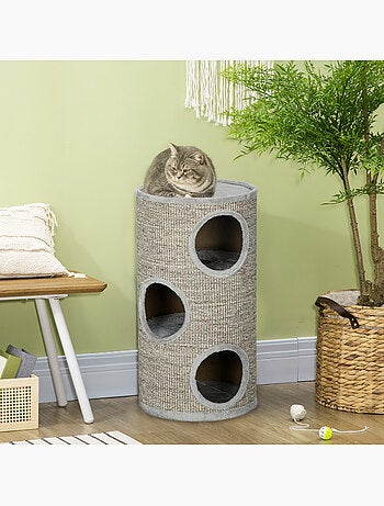 Arbre à chat design tour à griffer 3 niveaux plateforme