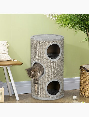 Arbre à chat design tour à griffer 3 niveaux plateforme