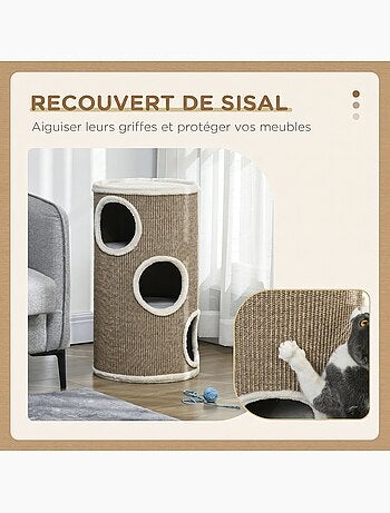 Arbre à chat design tour à griffer 3 niveaux plateforme