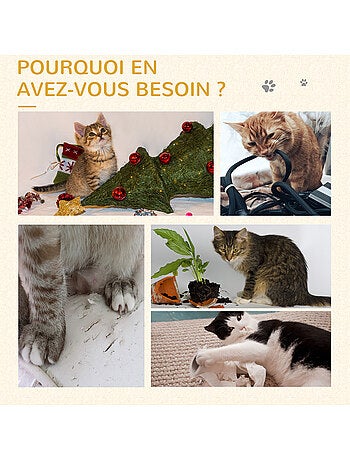 Arbre à chat griffoir 2 niveaux h. 49 cm boule suspendue