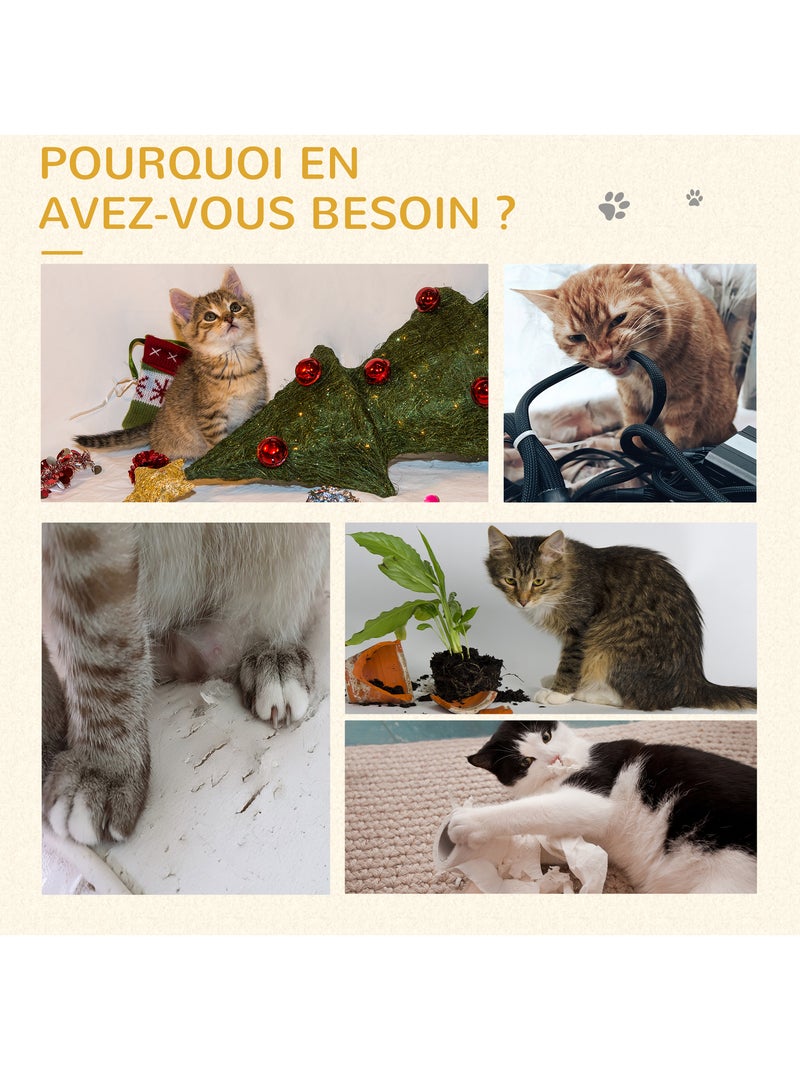 Arbre à chat griffoir 2 niveaux h. 49 cm boule suspendue Beige - Kiabi