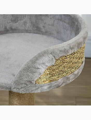 Arbre à chat griffoir 2 niveaux h. 49 cm boule suspendue
