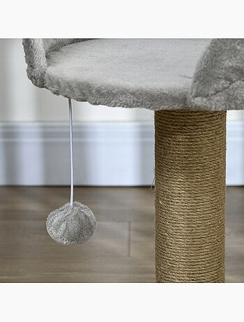 Arbre à chat griffoir 2 niveaux h. 49 cm boule suspendue