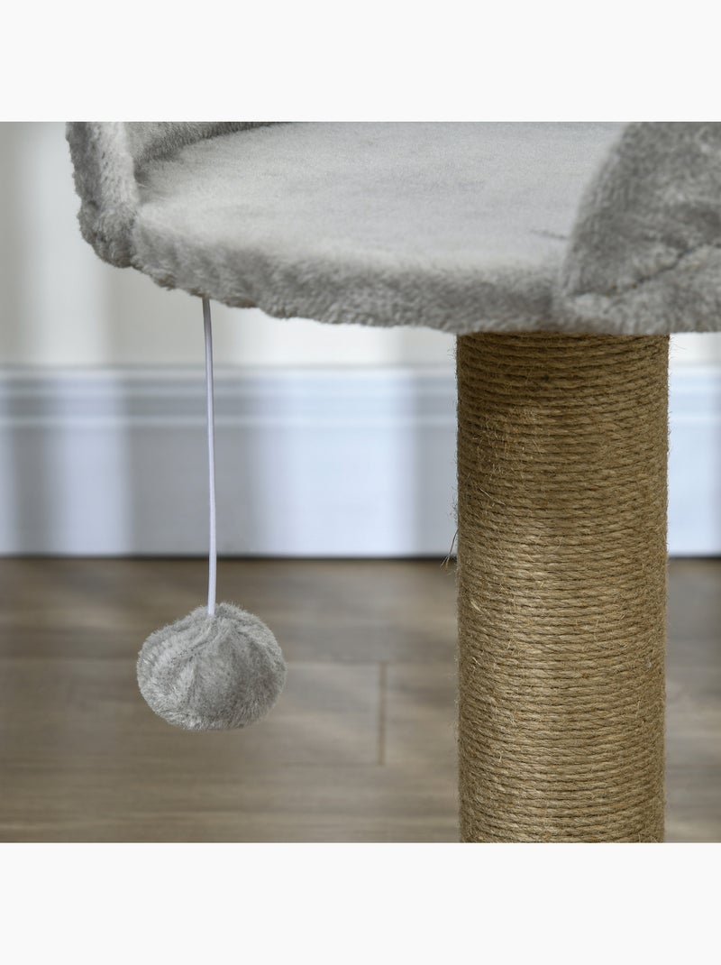 Arbre à chat griffoir 2 niveaux h. 49 cm boule suspendue Gris - Kiabi