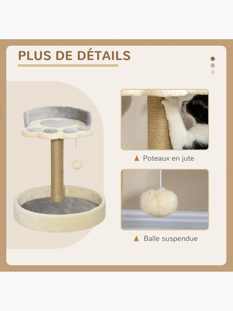 Arbre à chat griffoir design patte de chat Beige - Kiabi