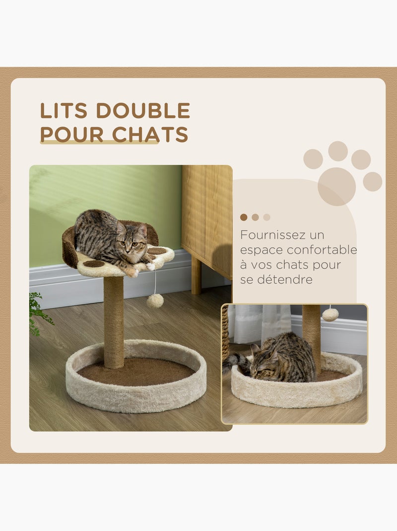 Arbre à chat griffoir design patte de chat Marron - Kiabi