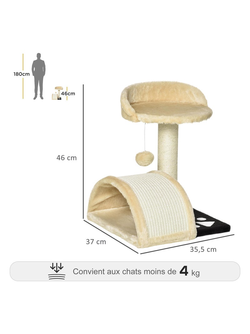 Arbre à chat griffoir grattoir design peluche sisal naturel Beige - Kiabi