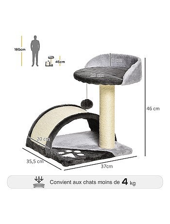 Arbre à chat griffoir grattoir design peluche sisal naturel