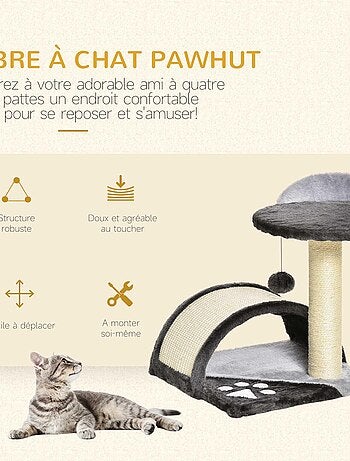 Arbre à chat griffoir grattoir design peluche sisal naturel