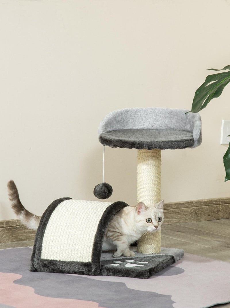Arbre à chat griffoir grattoir design peluche sisal naturel Gris - Kiabi