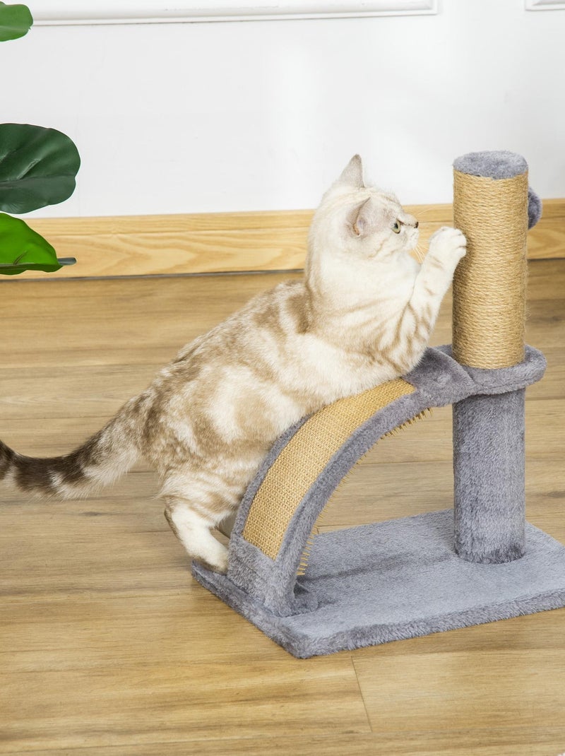 Arbre à chat griffoir grattoir jeu boule demi-arc de massage gris Gris - Kiabi