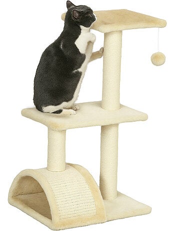 Arbre à chat griffoir grattoir peluche sisal naturel