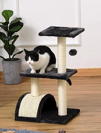 Arbre à chat griffoir grattoir peluche sisal naturel