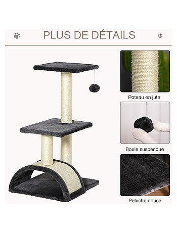 Arbre à chat griffoir grattoir peluche sisal naturel